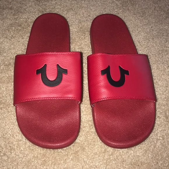 true religion men's slide sandals